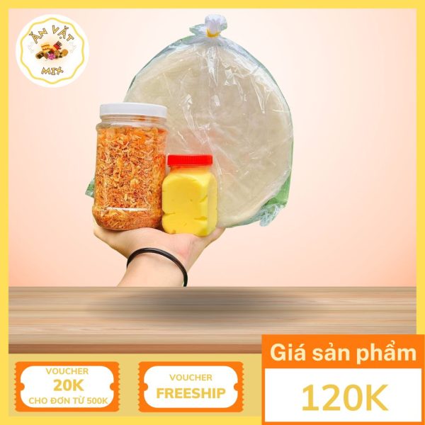 Bánh Tráng Phơi Sương Muối Tép Hành Cay Bơ